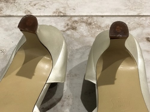 David's Bridal Michaelangelo Julianne Criss Cross Pump Shoes Ivory Size 9W - Picture 7 of 9