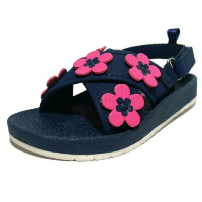 carters Girls Felicia Flower Sandal Adjustable Strap Navy Sizes 9-10M US Toddler