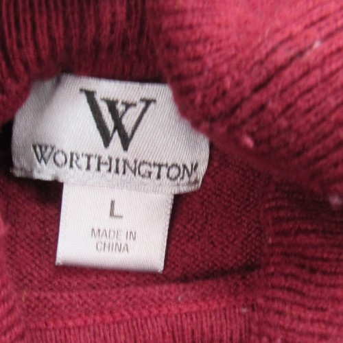Worthington Women's Maroon Turtleneck LG - Picture 3 of 8