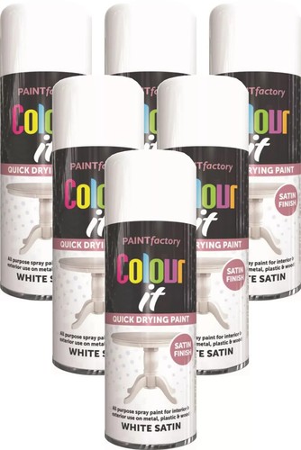400 ml weiß seidenmatt Sprühfarbe Aerosollack Holz Metall Kunststoff Allzweck - Bild 3 von 10