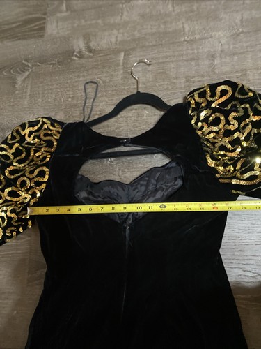 Dave and Johnny black open back Real Fancy Lined Velvet women's size 13/14 - Picture 10 of 12