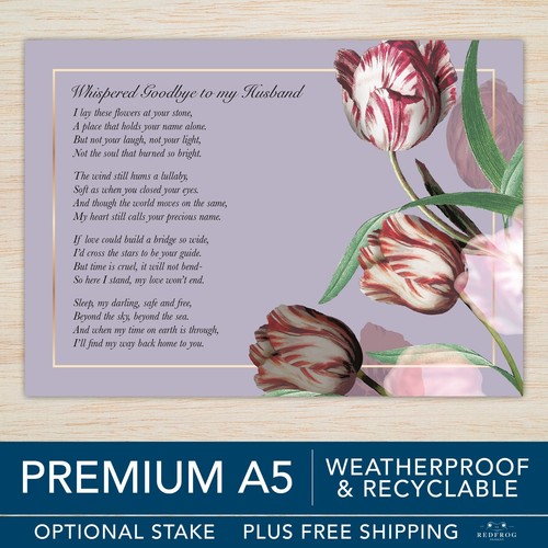 Husband Memorial Grave Card Birthday Funeral Tribute Grief - Whispered Goodbye - Picture 16 of 17
