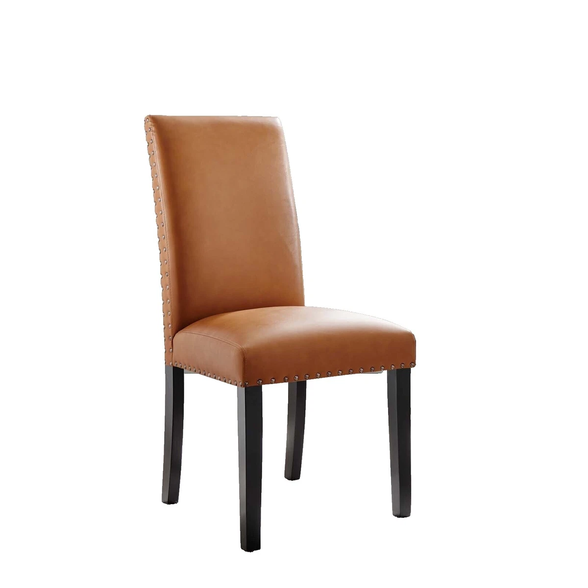 Juego 2 Sillas Comedor SELSEY REGORA | Cuero Ecológico Negro | Base Acero Negro