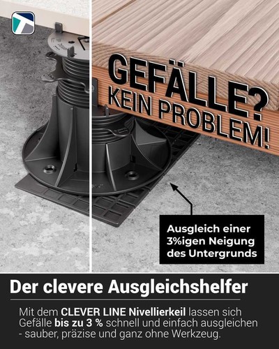 25x höhenverstellbare Stelzlager Terrassenlager Plattenlager Gefälleausgleich 3% - Bild 19 von 21
