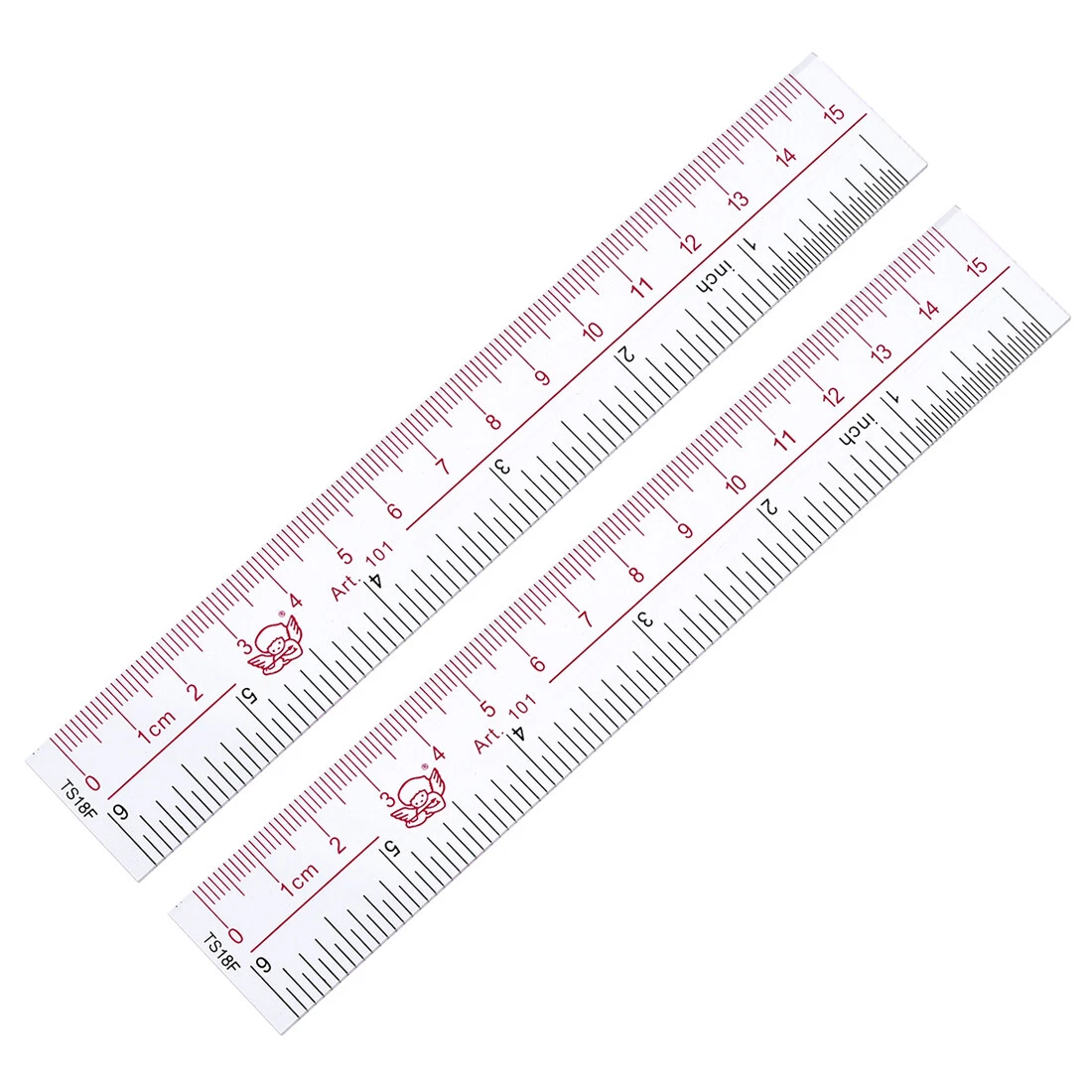 Straight Ruler 15cm 6 Inch Metric Double Scale Plastic Measuring Tool Clear  2pcs