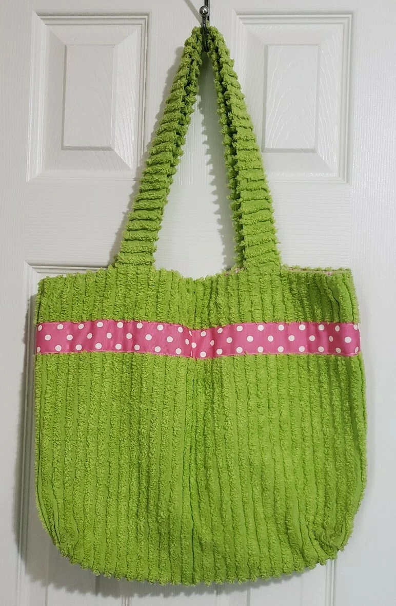 One Blessed Nanna Green Pink Chenille Diaper Bag Purse Boho Hippie