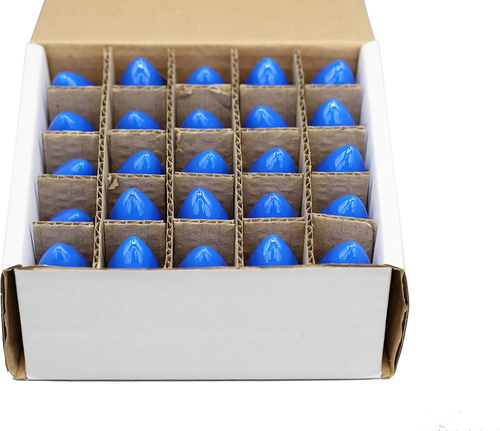 25 Pack C7 LED Blue Replacement Light Bulbs for Christmas Light Strings, 0.7W Ce - Bild 2 von 12
