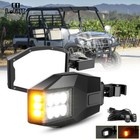 Pair UTV Side Rear View Mirrors w/Turn For Polaris RZR S900 XP 1000 CAN-AM X3 