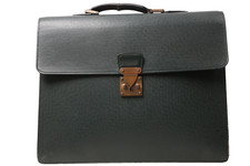 Louis Vuitton Vintage Robusto Dark Green Leather Business Briefcase Bag