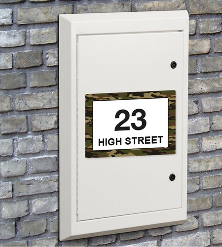 Pack of 4 Personalised Green Camo Wheelie bin stickers, House Number and Street - Picture 7 of 9