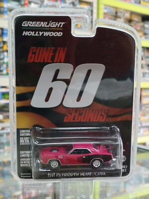 Greenlight 1:64 Gone In 60 Second 1971 Plymouth Hemi Cuda Diecast