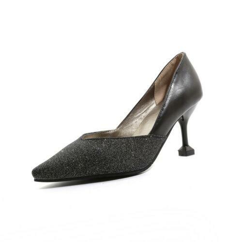 Neu Pumps Damen Silber High Heels Spitz Cocktail Arbeit Damen Schuhe Übergröße - Bild 10 von 11