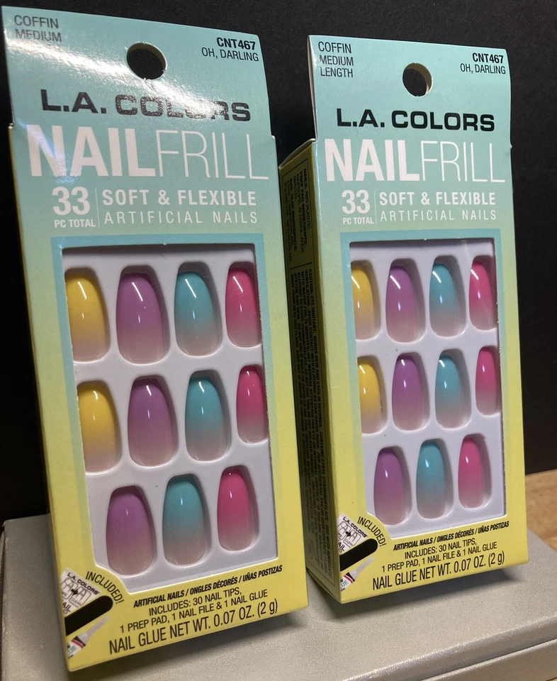 L.A. Colors OH DARLING Nail Frill 33% Набор Гроб Средняя Длина Лот Из 2 - Изображение 2 из 4
