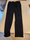 Girl's Shein Pre-Cut Black Skinny Jeans