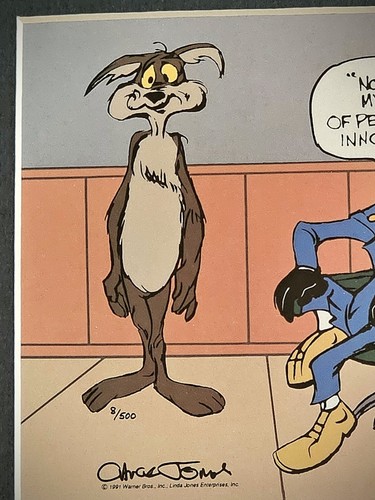 Warner Bros Wile E Coyote Daffy Duck Signed Chuck Jones (RARE) Certified L Jones - Picture 8 of 10