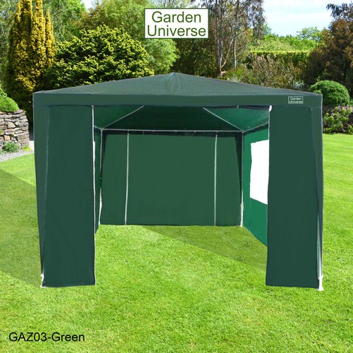 Gazebo Marquee Canopy Party Tent Green 3 x 4m By Garden Universe Steel Frame - Picture 6 of 12