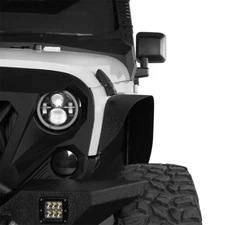 4Pcs Steel Front & Rear Flat Style Fender Flares Kit for 07-18 Jeep Wrangler JK