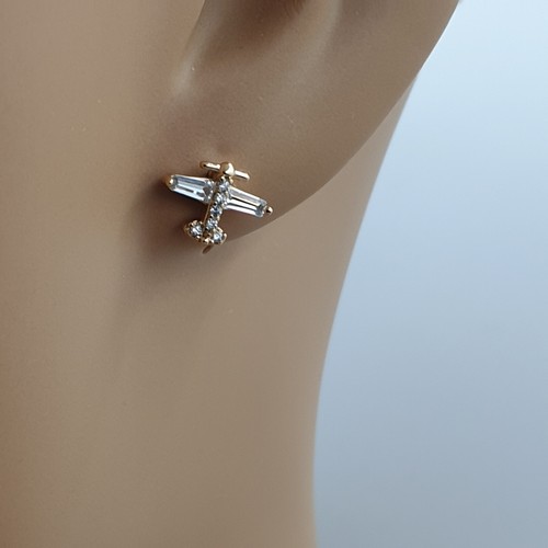 Airplane Stud Earrings Piercing Ladies Jewellery Valentines Gifts Girlfriend UK - Picture 5 of 10