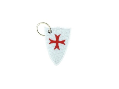 Porte-clés Brodé Templier Chevalier - Drapeau Blason - Fabriqué En France