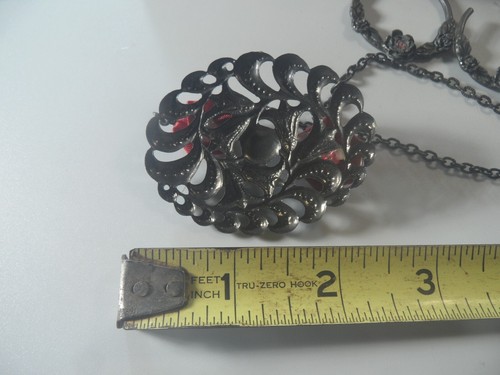 D2- 36 costume jewelry necklace earring set roes flower design fabric flowers - 第 7/9 張圖片