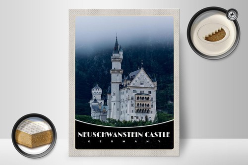 Holzschild Reise 30x40 cm Neuschwanstein Schloss Marienbrücke - Picture 2 of 5