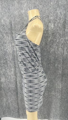 Athleta schwarz grau Träger Neckholder Y Rücken Nylonmischung sportlich Badekleid S - Bild 6 von 12