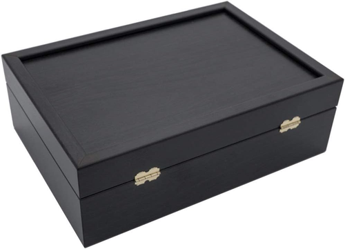 Handmade Wooden Storage Chess Box BLACK / Case for Standard Size Chess Pieces (3 - Picture 4 of 4