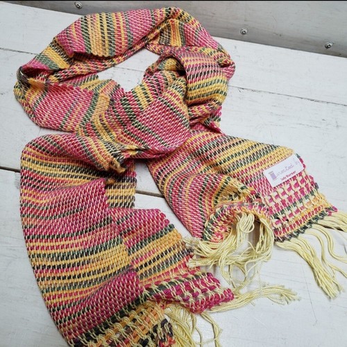 Multicolor Handmade Weaved Scarf 9x64 Womens Neck Wrap Winter Wear - Picture 5 of 5