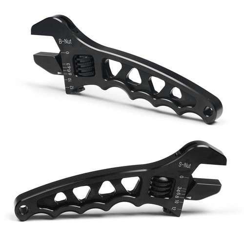 Aluminium Adjustable Wrench Spanner AN3 AN4 AN6 AN8 AN10 AN12 Hose Fitting Black - Picture 6 of 7