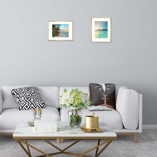 11x14 Aluminum Metal Picture Frame Gold with Ivory Mat for 8x10 Photo 2/4/6 Pack - Picture 5 of 10