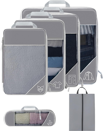 Compression Packing Cubes for Suitcases, Extensible Travel Cubes, Organizer Bags - Picture 7 of 7