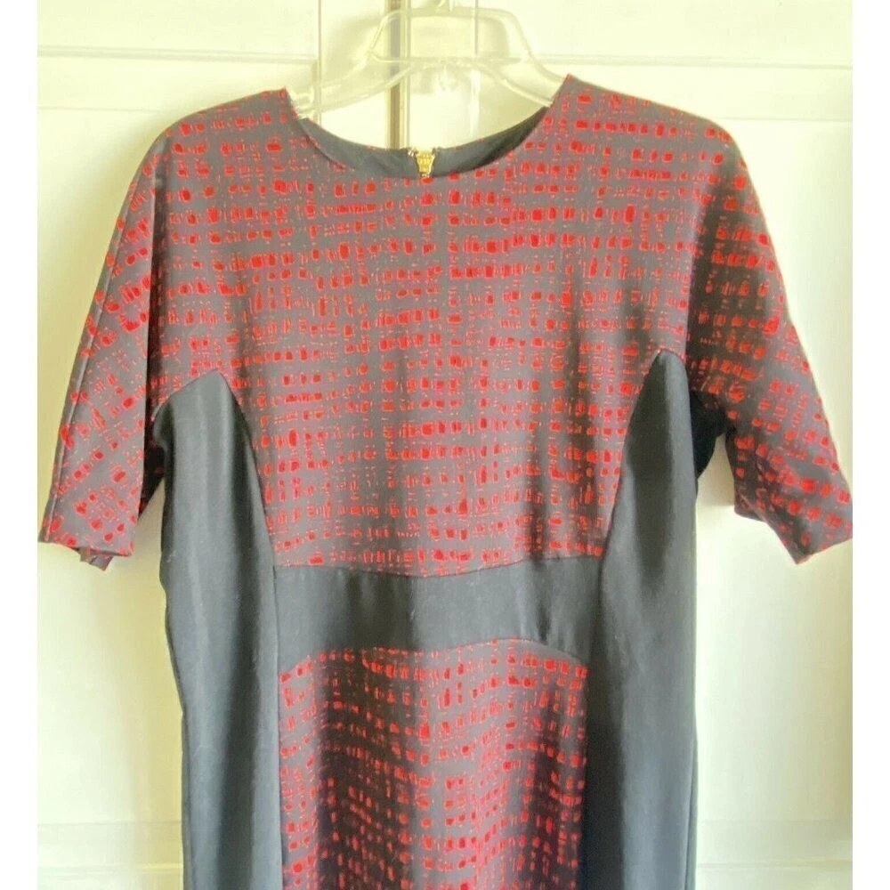 Abito donna Michael Kors nero e rosso manica corta taglia 12