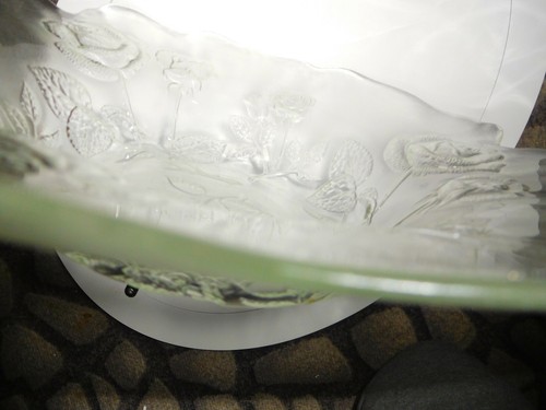 GLASSCHALE MIT ROSENMOTIV ca 35 cm BREIT 1,4 KILO 0522 - Picture 4 of 7