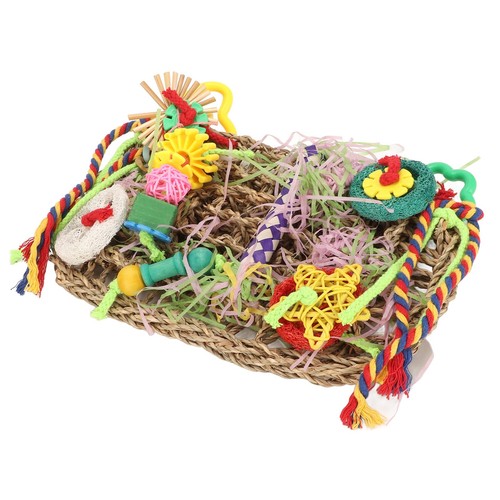 Vogel Nahrungssuche Wandspielzeug dicht gewebt sicher Lebensmittel Farbe Klettern Kauen NY9 - Bild 2 von 24