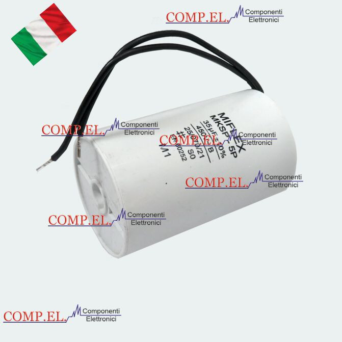 Condensatore Di Avviamento Motore 35 µF 450V - Con Conduttore Piatto Per Applicazioni Elettriche - Foto 8