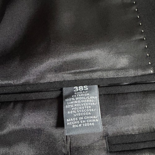 Perry Ellis Portfolio Men's 38S Black Wool Two-Piece Suit 30W Pants Solid - Picture 14 of 15