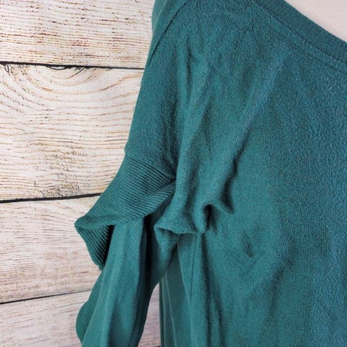 Harlowe & Graham Womens Ruffle Sleeve Pullover Sweater Emerald Green Size Medium - Picture 4 of 7