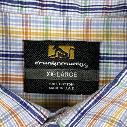 Drunknmunky Shirt Mens XXL Multicolor Plaid Made In UAE Hip Hop Skater Monkey - Picture 4 of 12