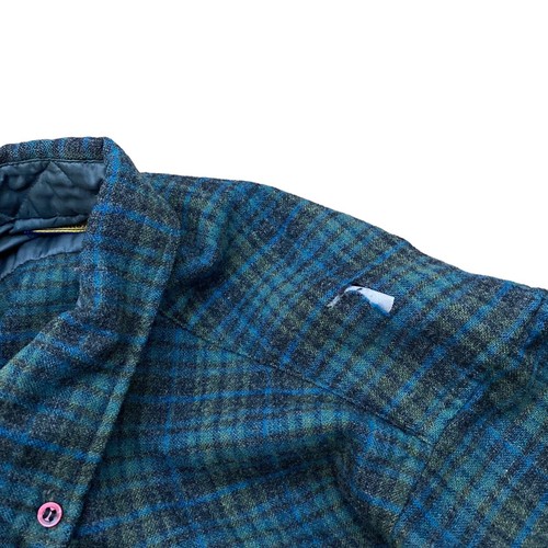 VTG 60s Pendleton Men’s Green Plaid Wool Button Down Shirt - Sz 14.5" ~ Sz Small - Picture 3 of 8