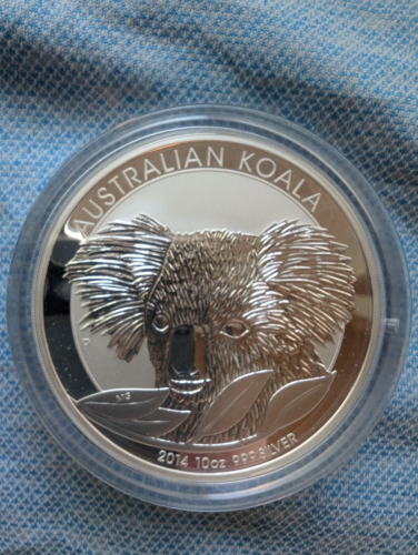 2014 Australia Koala 10 Ounce .999 Silver Coin - Capsule!
