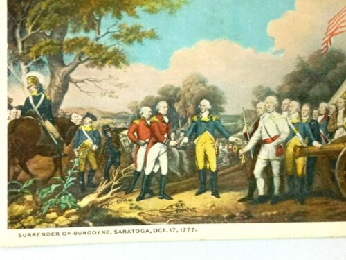 Surrender of Burgoyne Saragota Oct 17, 1777 Vintage Postcard - Picture 2 of 3