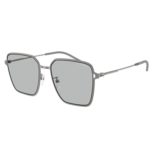 Emporio Armani EA 2159D 300387 Matte Gunmetal Metal Square Sunglasses Grey Lens