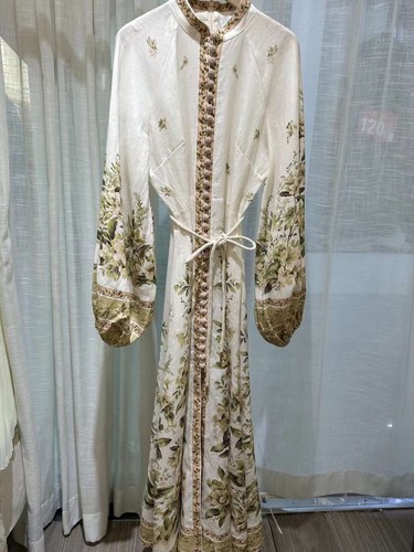 ZIMMERMANN Golden Buttoned Midi Dress Color: Sage toile floral Size 3/ US 10 - Picture 8 of 8