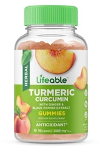 Lifeable Turmeric Curcumin - Great Tasting Peach Flavor Gummy - 90 Count