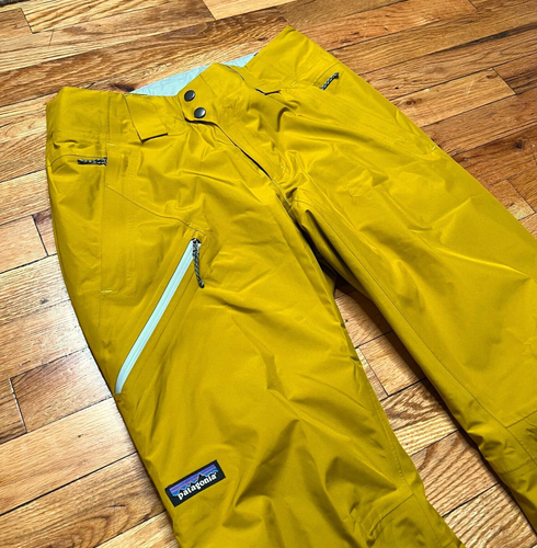 Patagonia gefütterte isolierte Herren Schneehose H2No Neu ohne Etikett Größe XS gelb - Bild 1 von 13