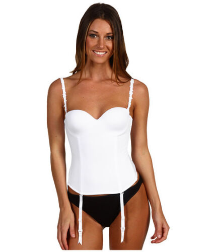 LE MYSTERE BRIDAL SEDUCTION UNDERWIRE BUSTIER SLIM BRA WHITE #2355 SZ 32 B $125 - Picture 5 of 6