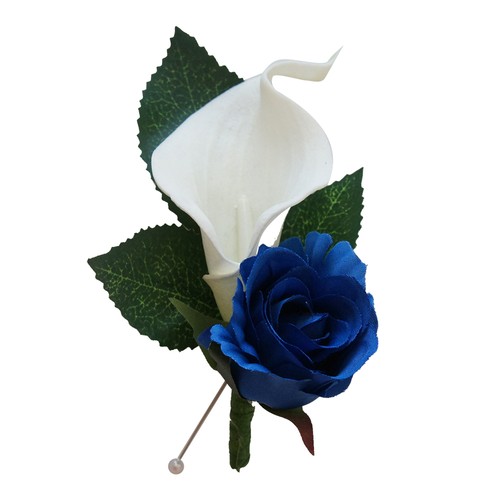 *Pick Rose Color* Real Touch Calla lily Silk Rose boutonniere-pin included - Picture 12 of 24
