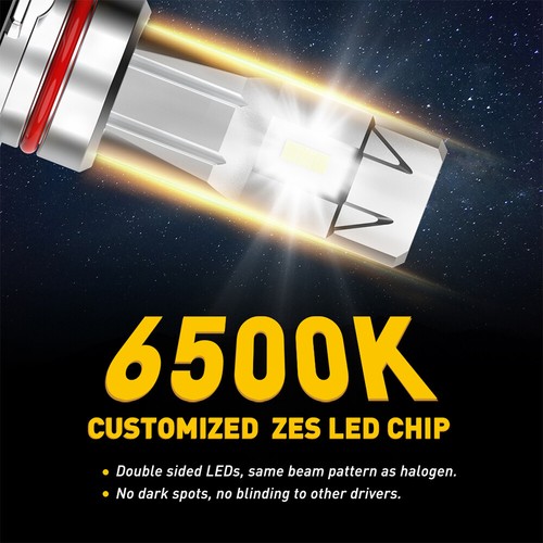 9012 HIR2 LED Headlight Bulbs Kit High Low Beam Super Bright 6500K White 24000LM - Bild 2 von 11
