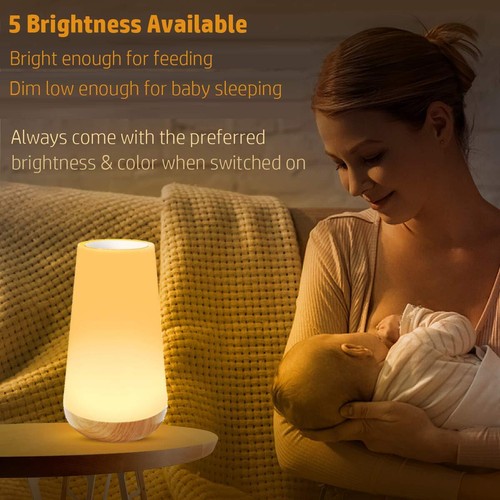 Touch Tischlampe Dimmbar USB Aufladbar LED Nachtlicht Farbwechse Nachttischlampe - Bild 7 von 12