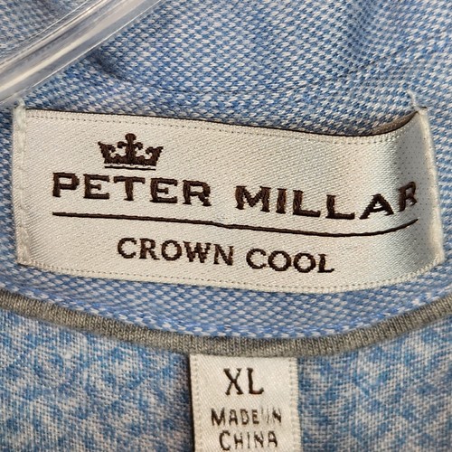 Peter Millar Crown Cool Mens Polo Shirt Light Blue Golf Size XL Linen Blend - Bild 6 von 10